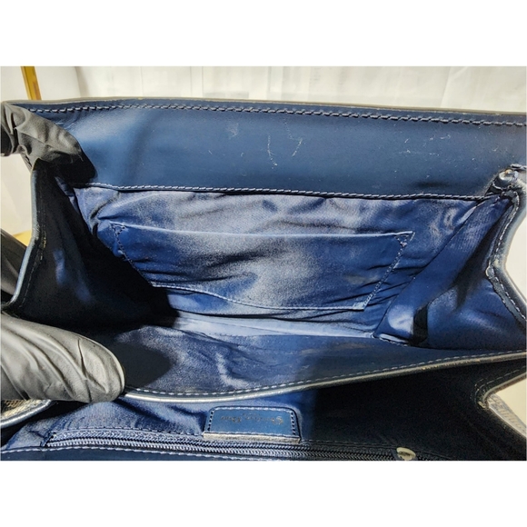 Christian Dior Oblique Handle Bag Navy Blue/Grey - Picture 16 of 16